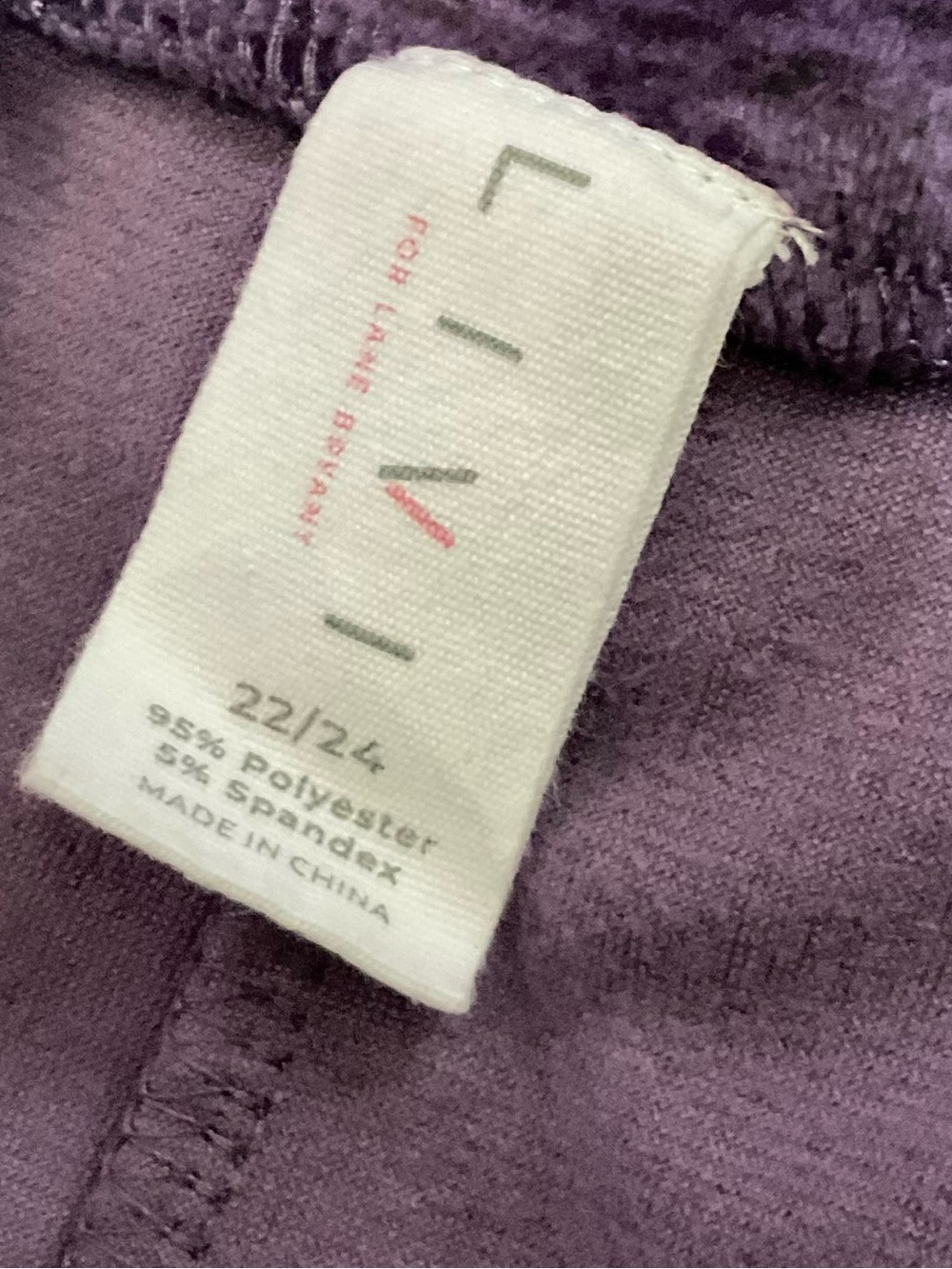 Livi Active for Lane Bryant Purple Velour Jogger Track Pants 22/24 - Picture 5 of 7